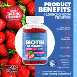 Biotin 10,000mcg Gummies for Women & Men - 100 Gummies