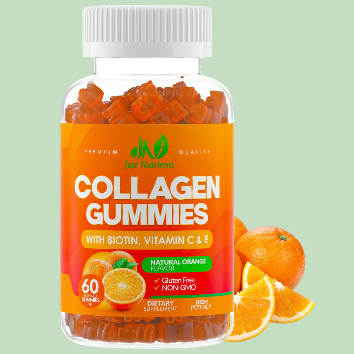 Collagen Peptides Gummies with Biotin, Vitamin C & E - 60 Gummies