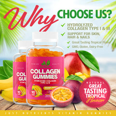 Collagen Gummies for Women & Men - 90 Gummies