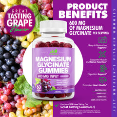 Magnesium Glycinate 600mg Gummies - 60 Gummies