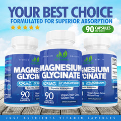 Magnesium Glycinate 525mg Capsules - 90 Count