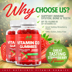 Vitamin D3 5000IU/10,000IU Gummies - 120 Gummies