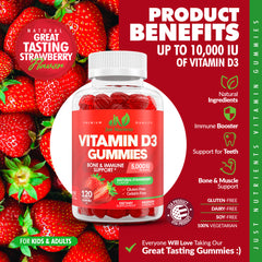 Vitamin D3 5000IU/10,000IU Gummies - 120 Gummies