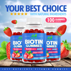 Gomitas de biotina 10,000 mcg para mujeres y hombres