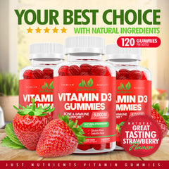 Vitamin D3 5000IU/10,000IU Gummies - 120 Gummies
