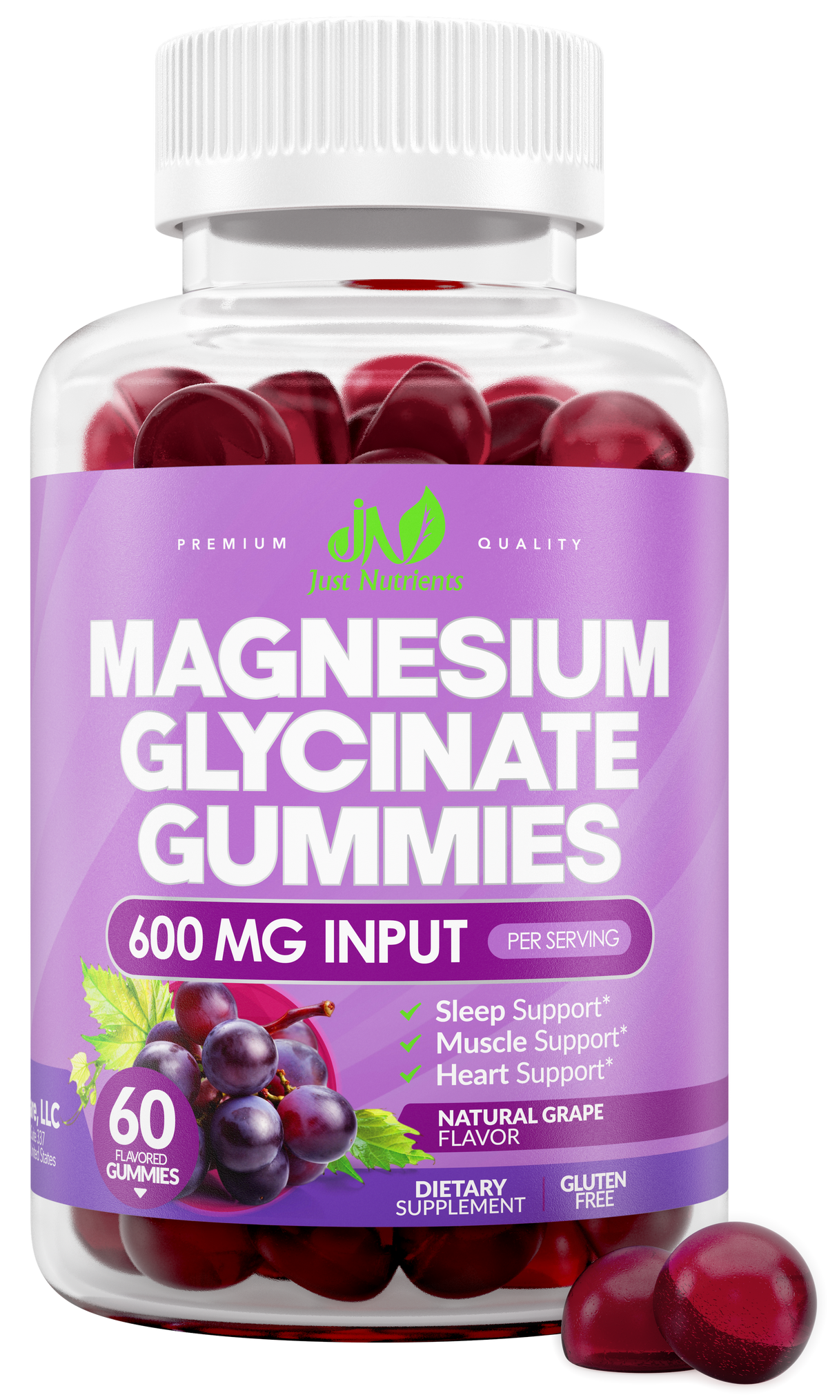 Magnesium Glycinate 600mg Gummies - 60 Gummies