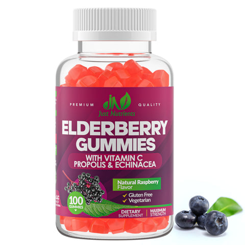 Elderberry 200mg Gummies with Vitamin C, Echinacea, Propolis - 100 Gummies