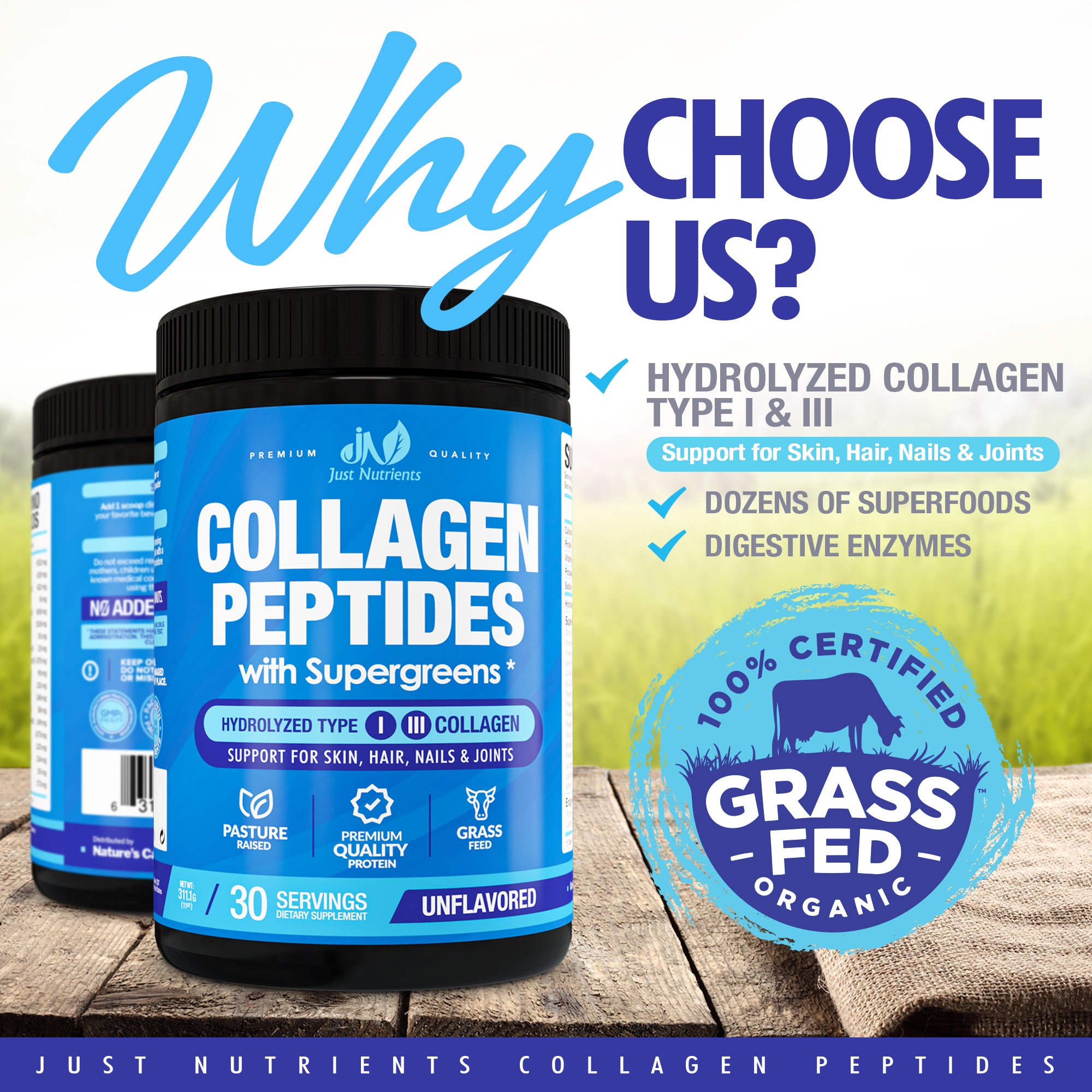 Collagen Peptides Powder with Super Greens