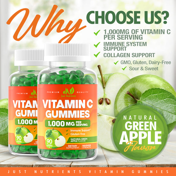 Vitamin C 1000mg Gummies 90 Gummies Just Nutrients