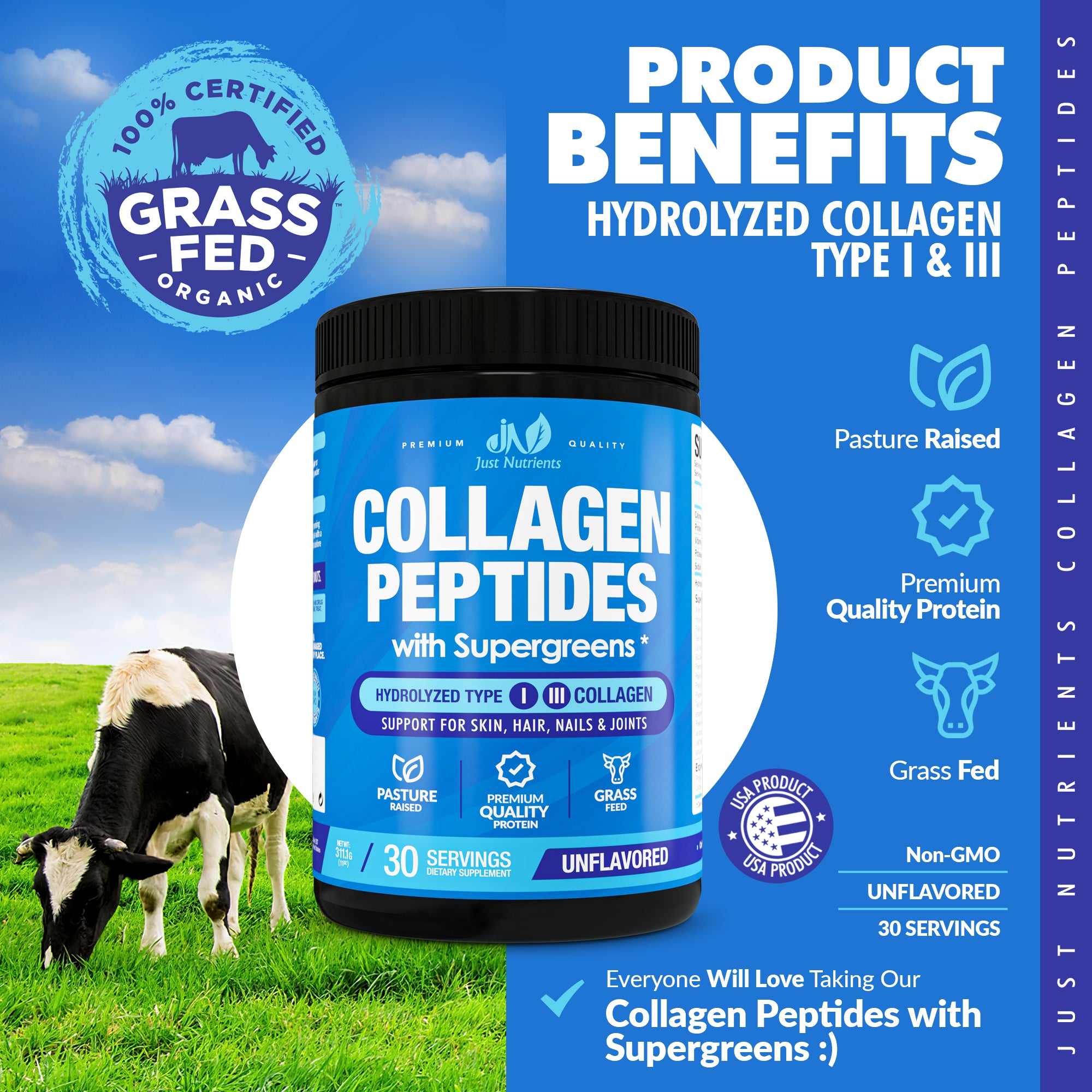 Collagen Peptides Powder with Super Greens