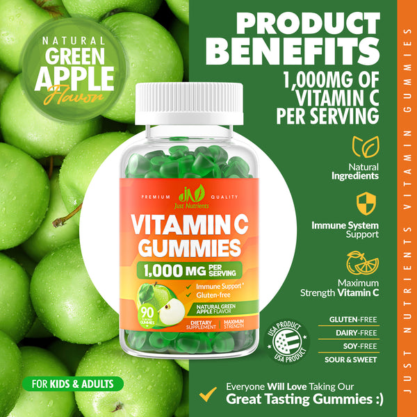 Vitamin C 1000mg Gummies 90 Gummies Just Nutrients