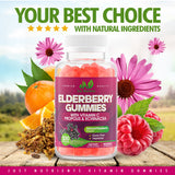 Elderberry 200mg Gummies with Vitamin C, Echinacea, Propolis - 100 Gummies